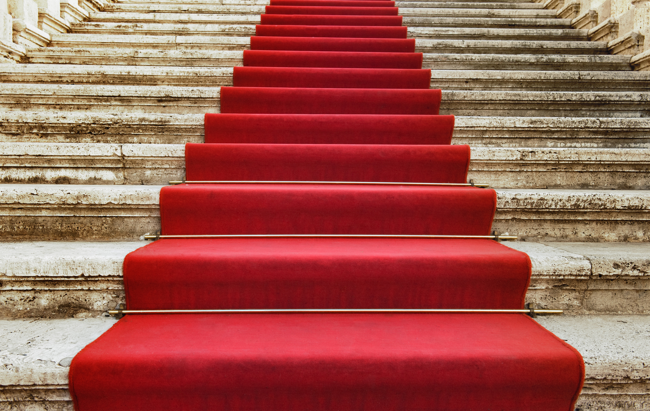 Stairs Covered with Red Carpet